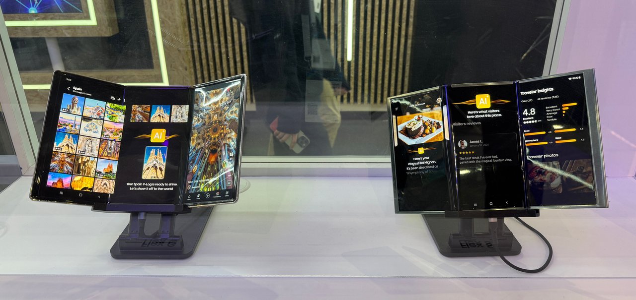 Console dobrável, display que 'estica' e mais: confira as inovações em telas da Samsung na MWC 2025
