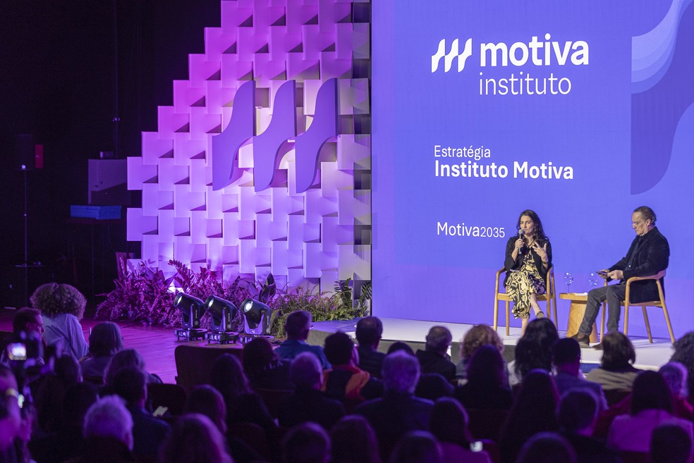 Renata Ruggiero, presidente do Instituto Motiva, durante evento de Impacto Social da Motiva 2035 — Foto: Leo Orestes