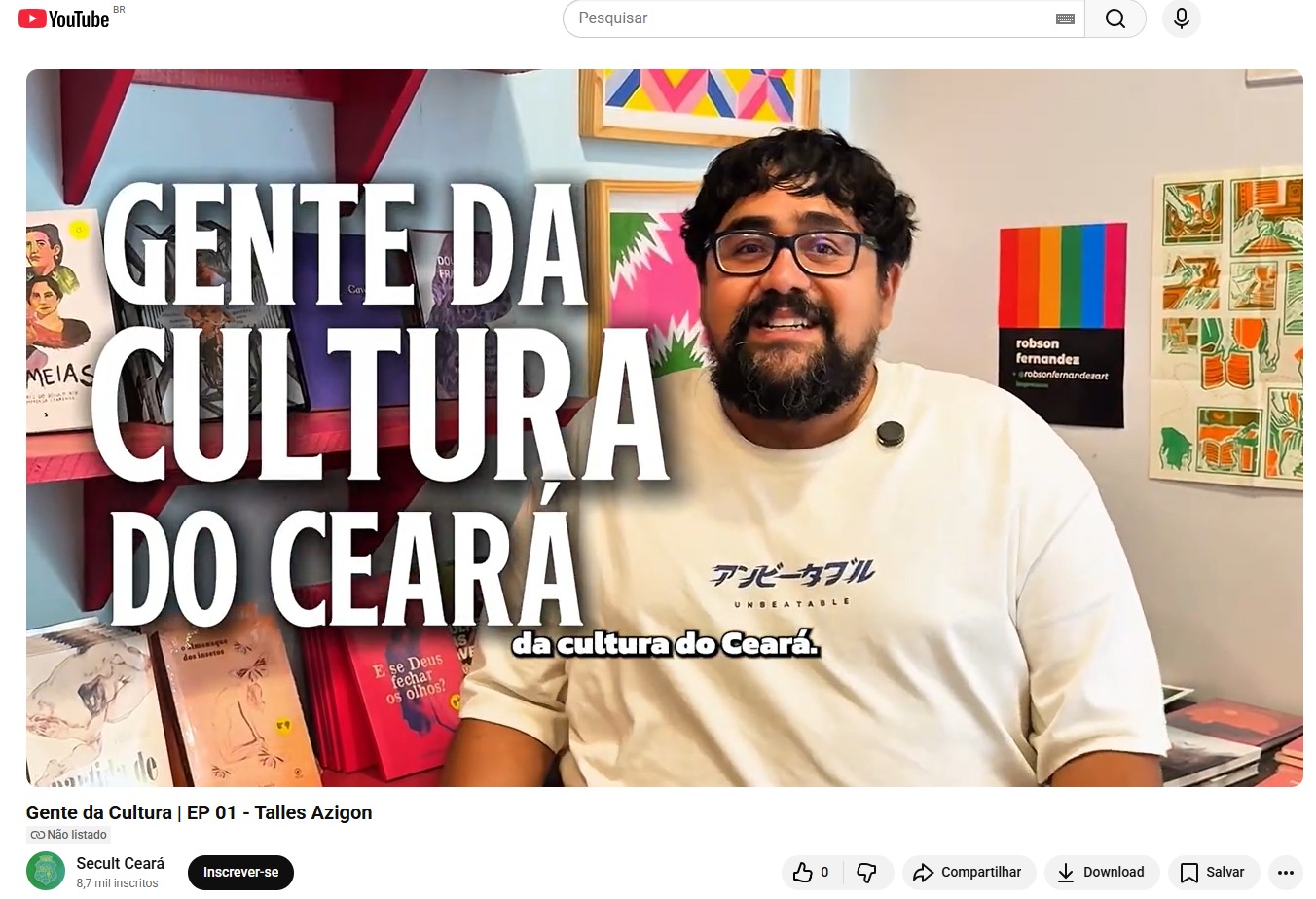 Gente da Cultura |episódio 1: “Eu quero viver da arte”, Talles Azigon