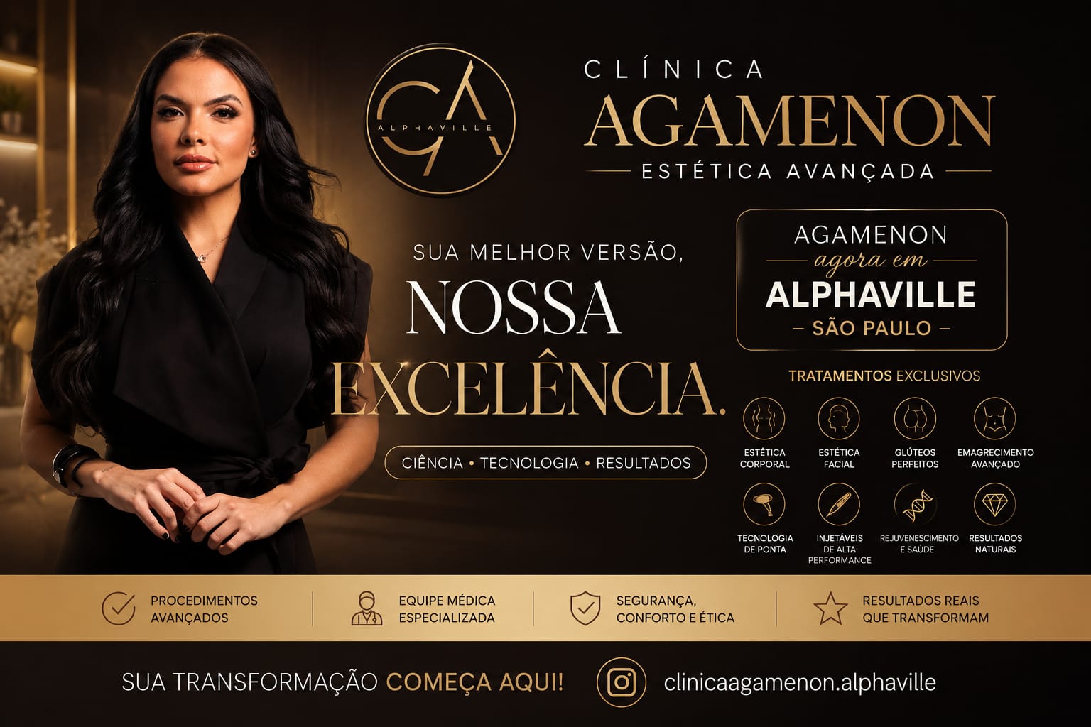 Clínica Agamenon Alphaville é inaugurada com coquetel exclusivo e apresenta novo conceito em estética avançada