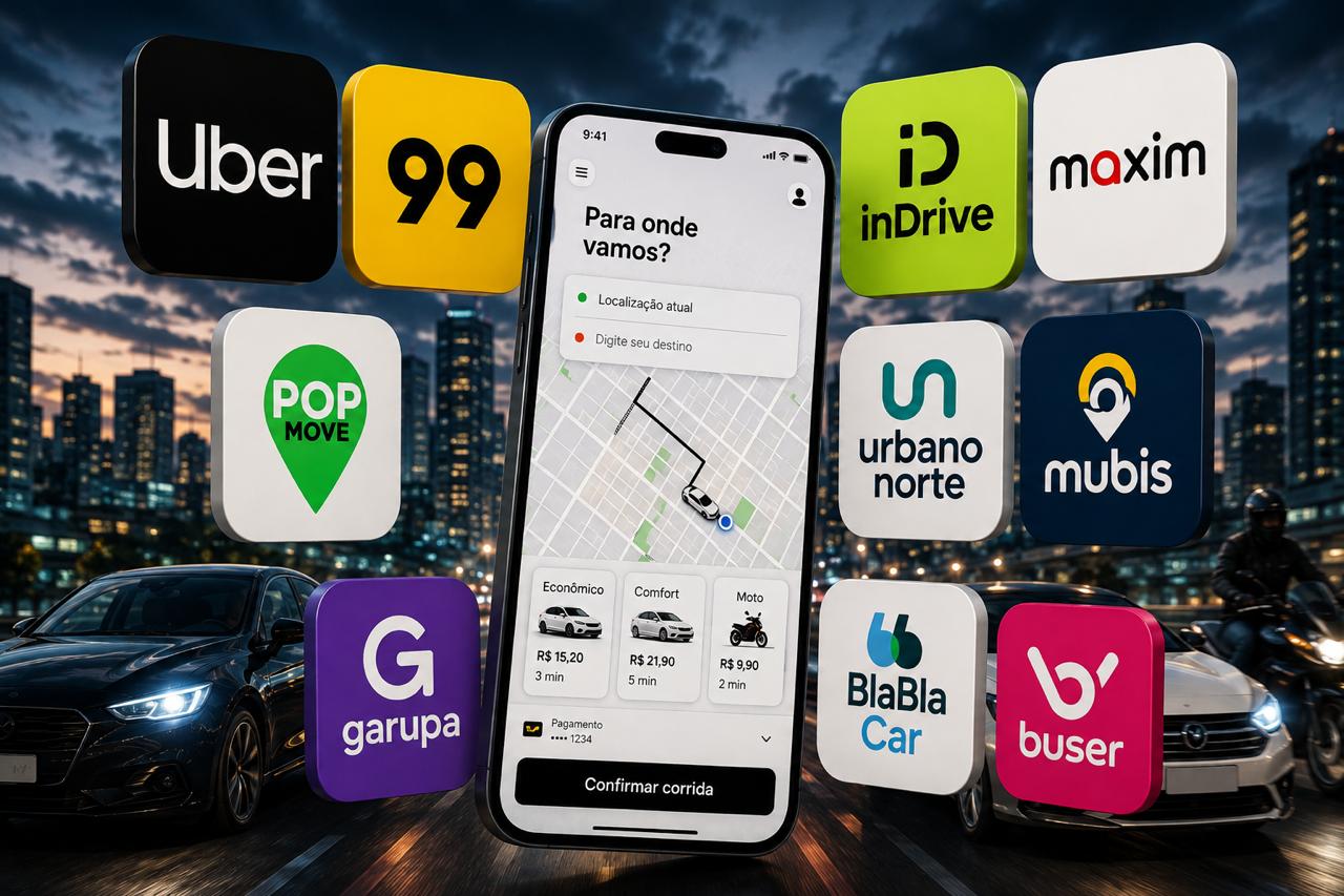 Os 10 maiores aplicativos de mobilidade urbana do Brasil em 2026